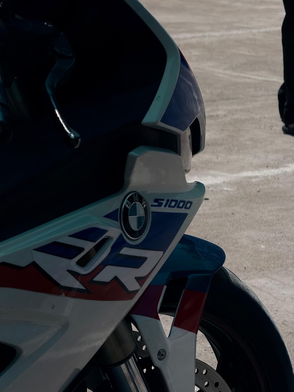 Motorcyclist performing tricks at the bike show